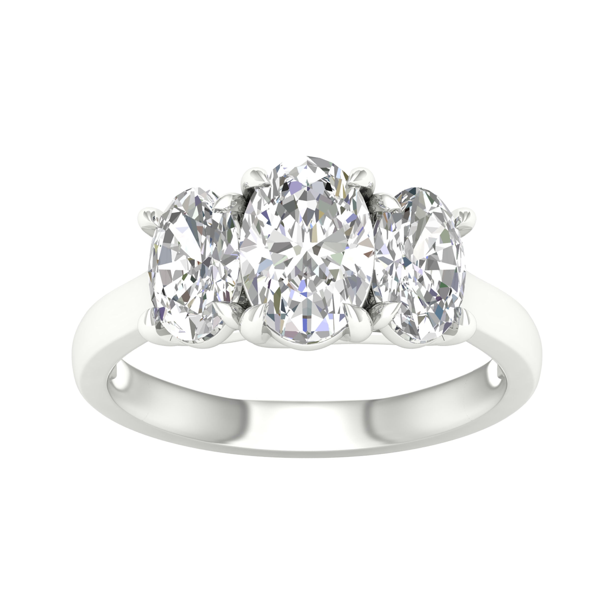 14K White Gold 3.00Ct Certified Lab Grown Diamond Ring ( Igi Certified )