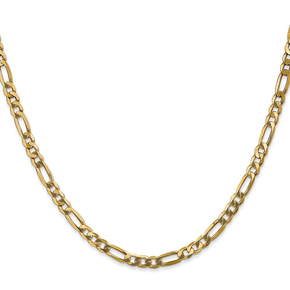 14K 4mm Flat Figaro Chain