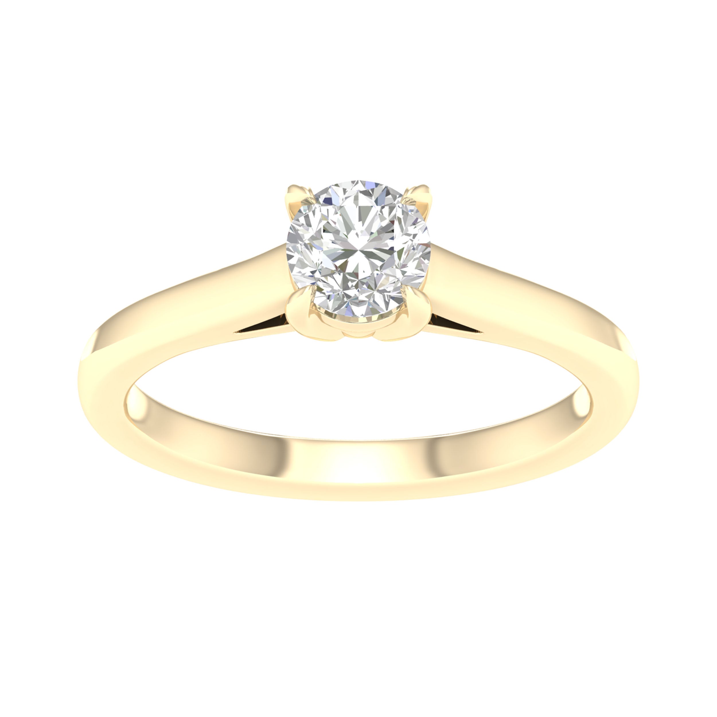 14K Yellow Gold  0.75Ct Certified Lab Grown Diamond Ring ( Igi Certified )