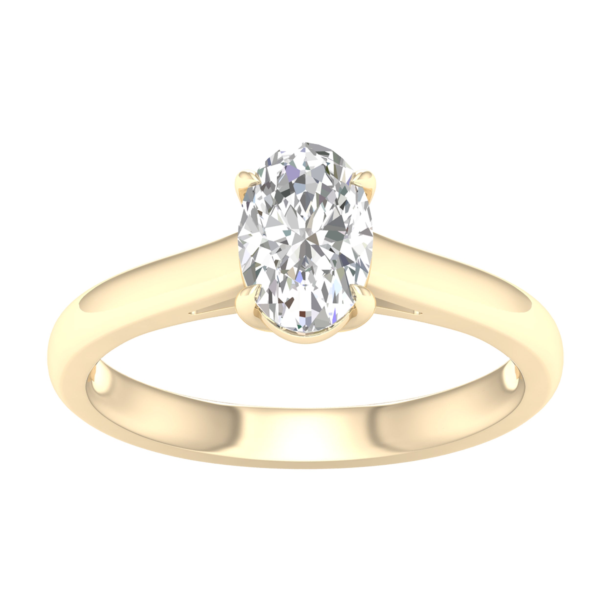 14K Yellow Gold 1.00Ct  Certified Lab Grown Diamond Ring ( Igi Certified )