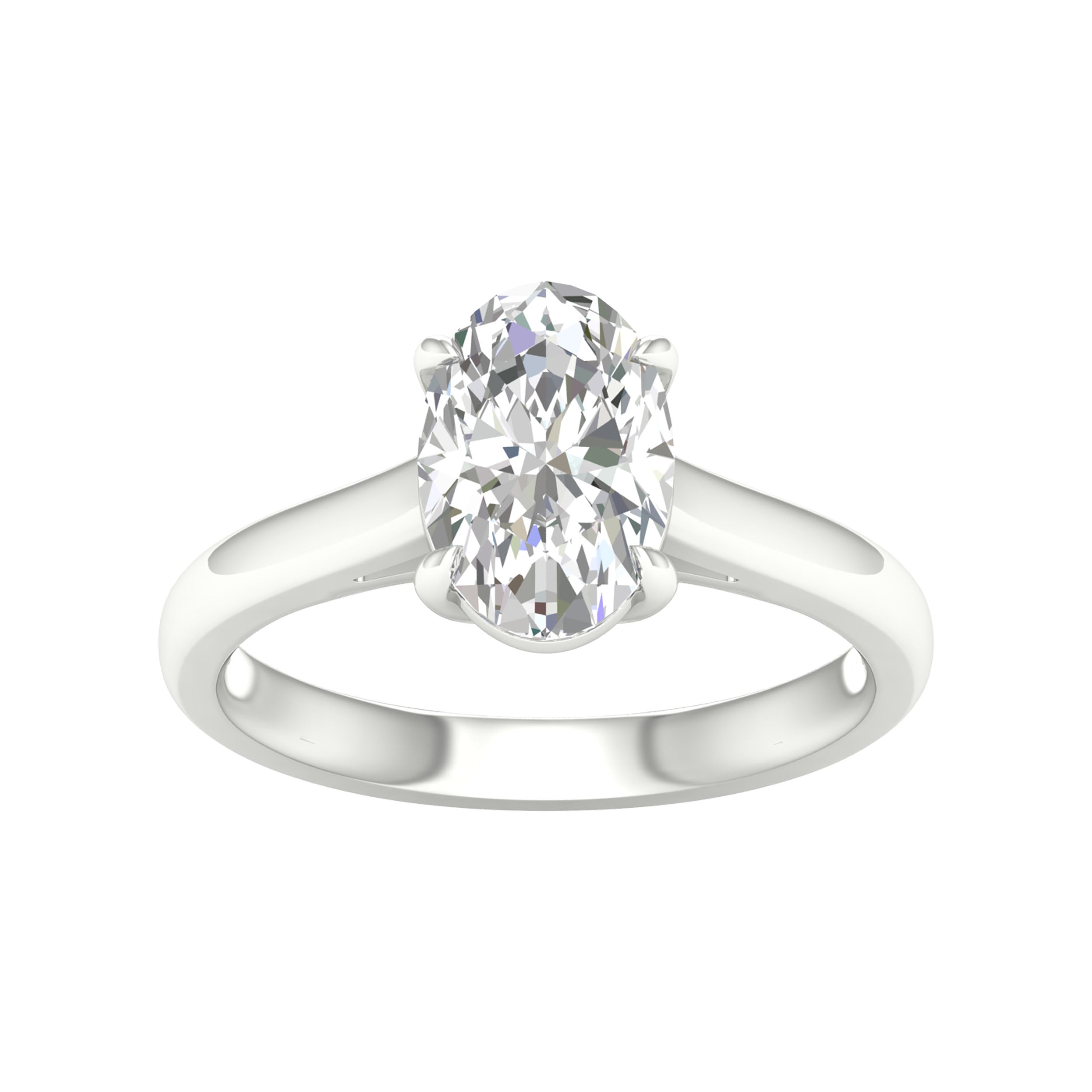 14K White Gold 2.00Ct Certified Lab Grown Diamond Ring ( Igi Certified )