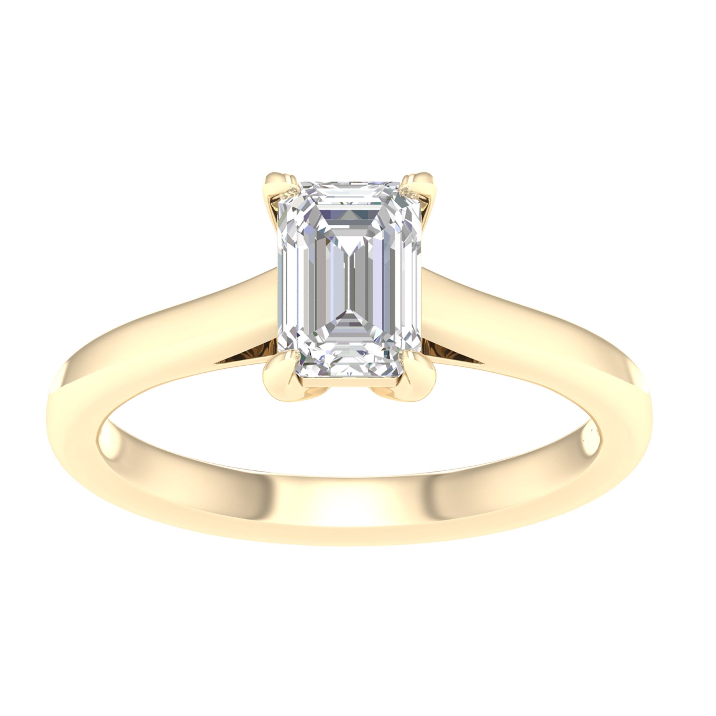 14K Yellow Gold 1.00Ct Certified Lab Grown Diamond Ring ( Igi Certified )