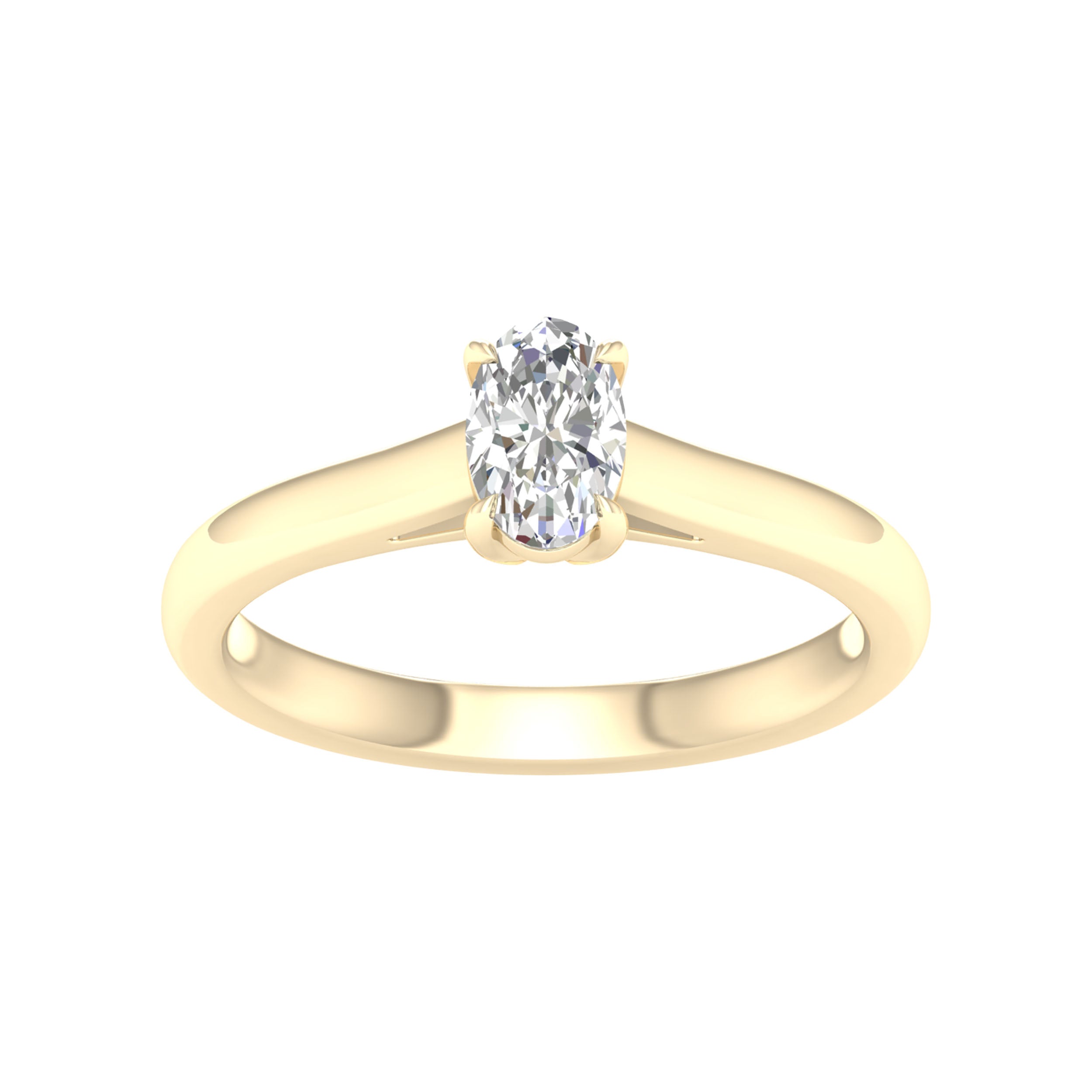 14K Yellow Gold 0.50Ct Certified Lab Grown Diamond Ring ( Igi Certified )