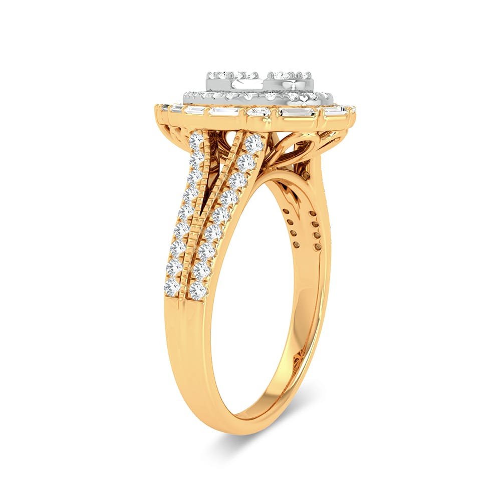 14K Yellow Gold 0.75Ct Engagement Ring