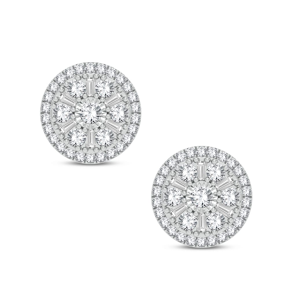 14K White Gold 0.50Ct Diamond Earring