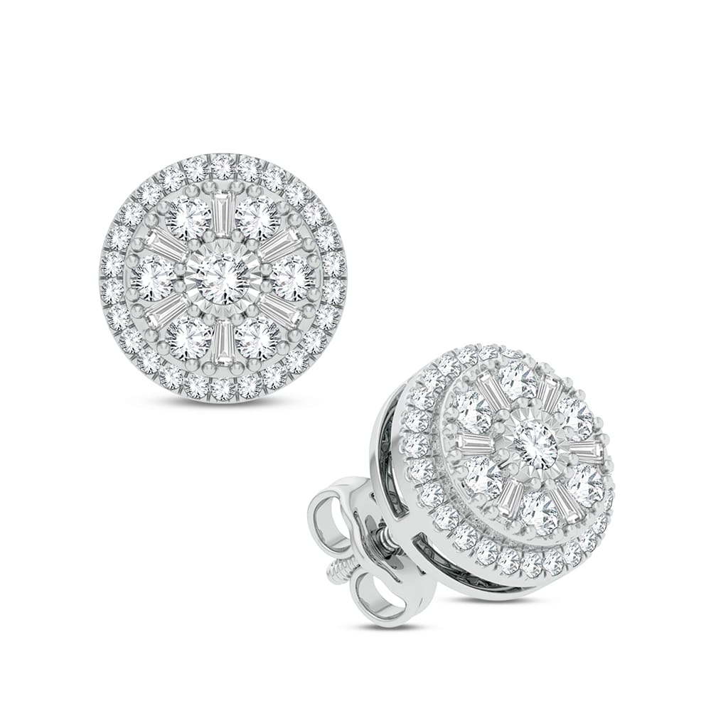 14K White Gold 0.50Ct Diamond Earring