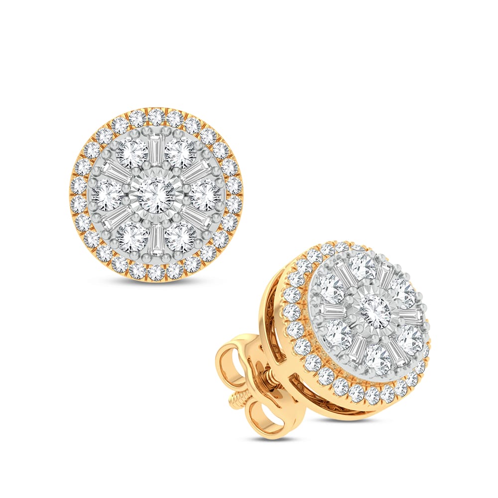 14K Yellow Gold 0.50Ct Diamond Earring