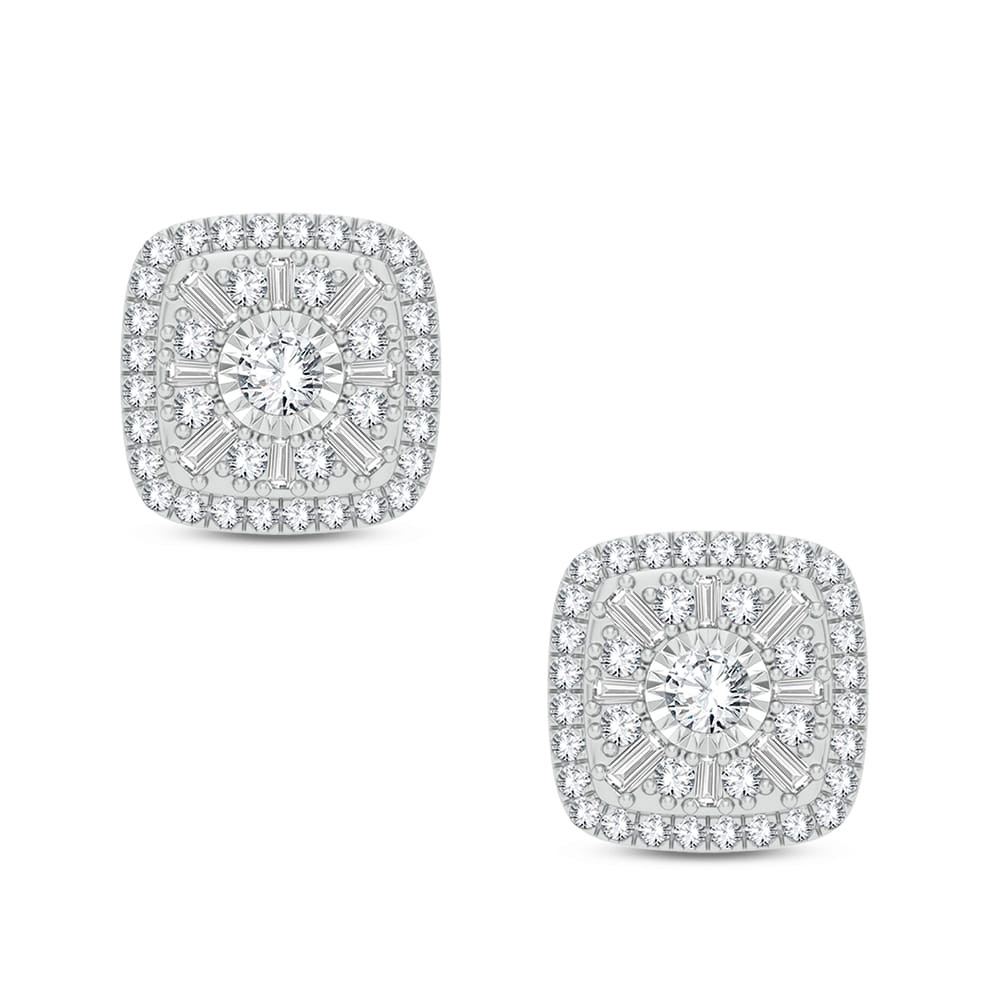 14K White Gold 0.50Ct Diamond Earring