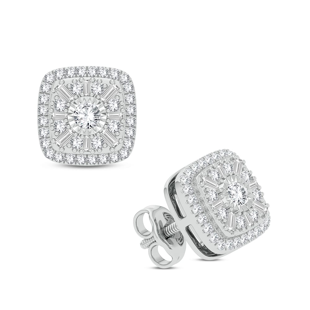 14K White Gold 0.50Ct Diamond Earring