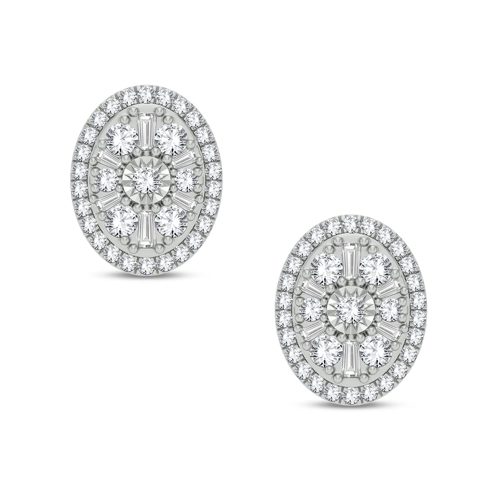 14K White Gold 0.50Ct Diamond Earring