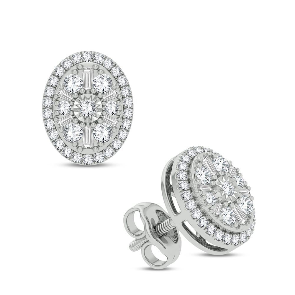 14K White Gold 0.50Ct Diamond Earring