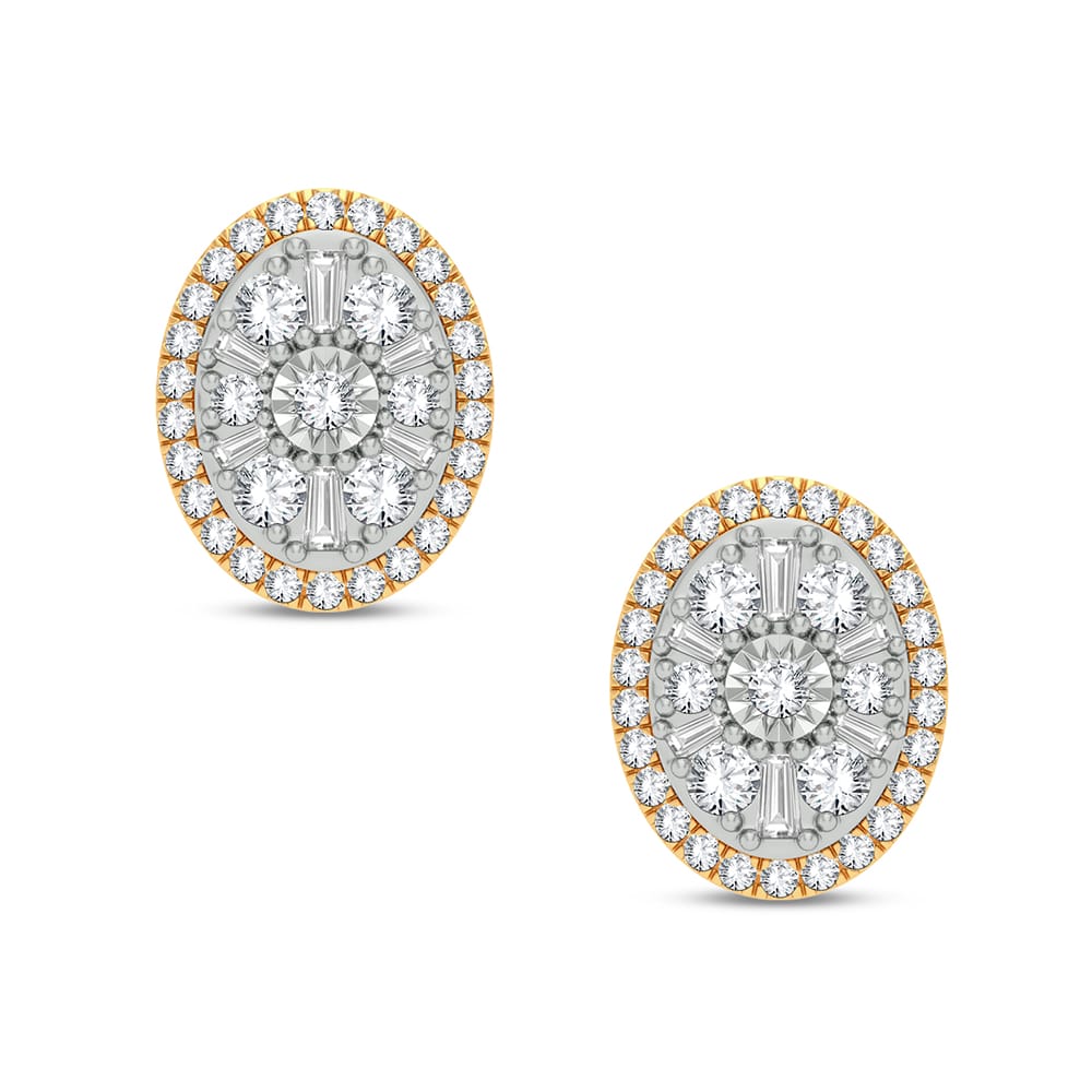 14K Yellow Gold 0.50Ct Diamond Earring