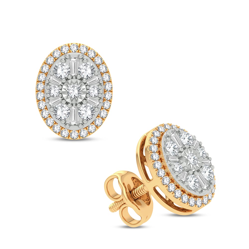 14K Yellow Gold 0.50Ct Diamond Earring