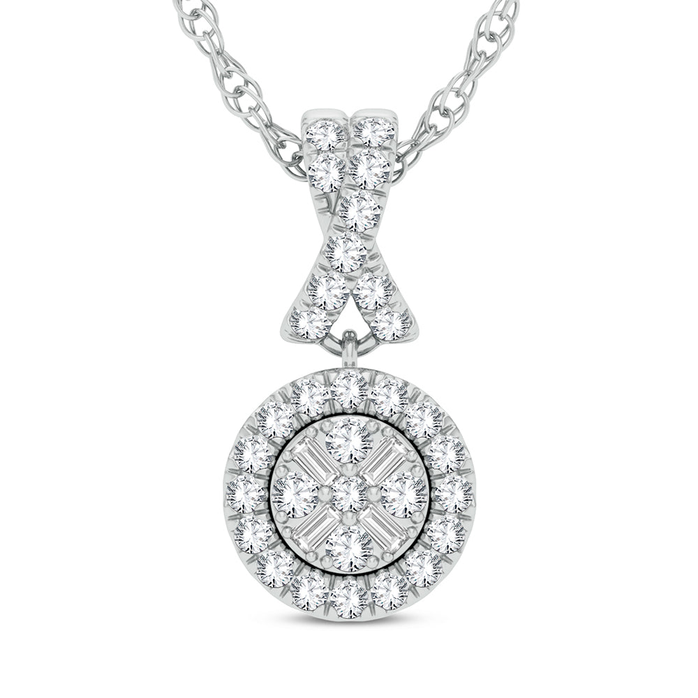 10K White Gold 0.20Ct Diamond Pendant