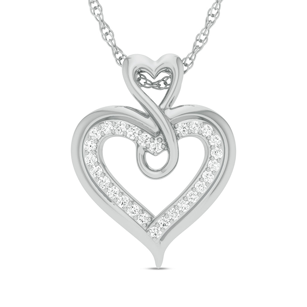 10K White Gold 0.13Ct Diamond Pendant