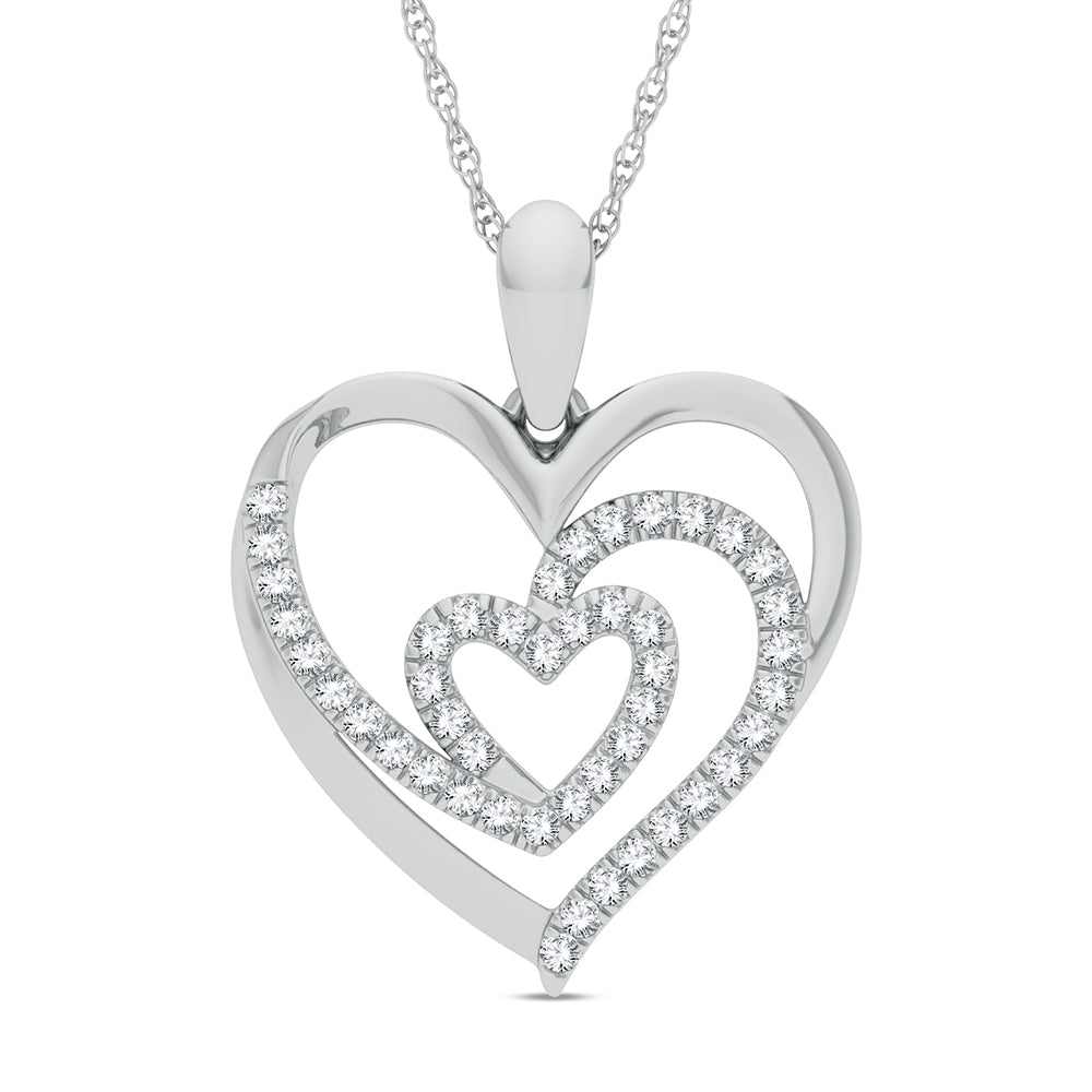 14K White Gold 0.13Ct Diamond Pendant