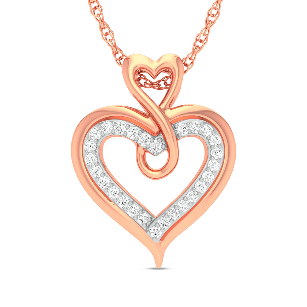 10K Rose Gold 0.13Ct Diamond Pendant