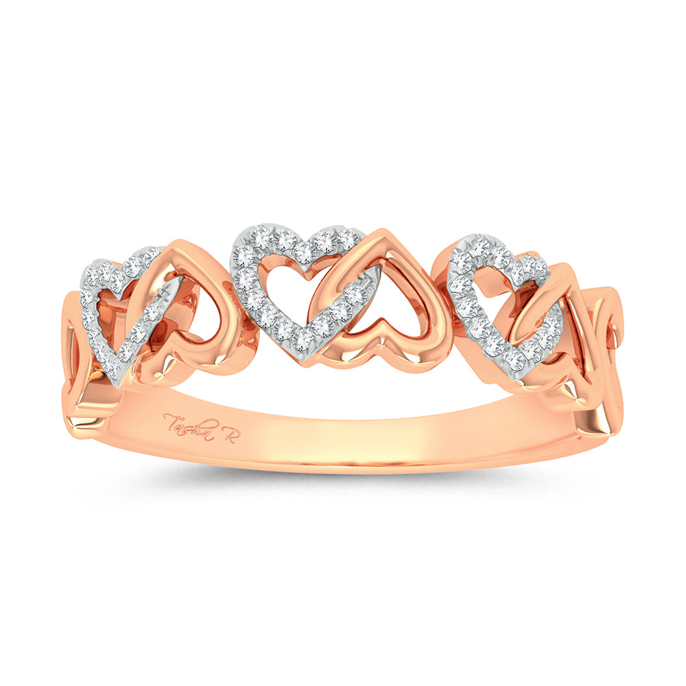 10K Rose Gold 0.10Ct Diamond Ring