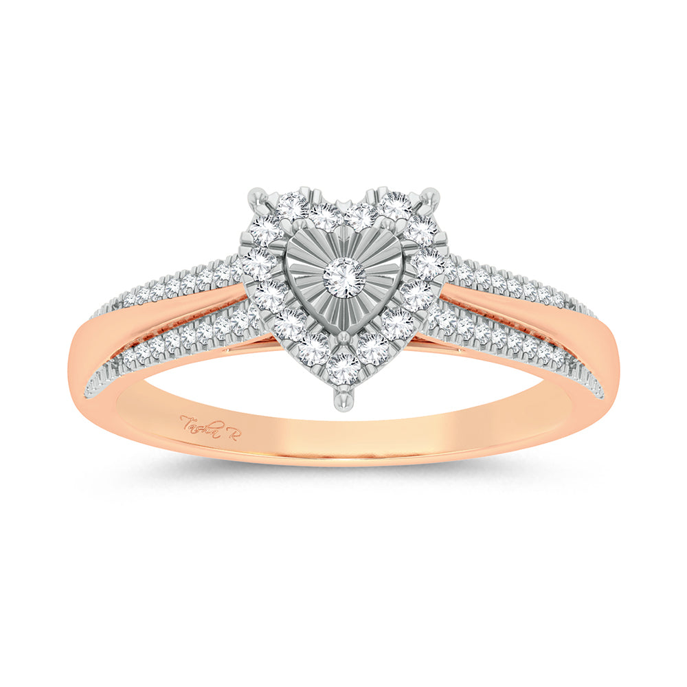 10K Rose Gold 0.15Ct Diamond Ring