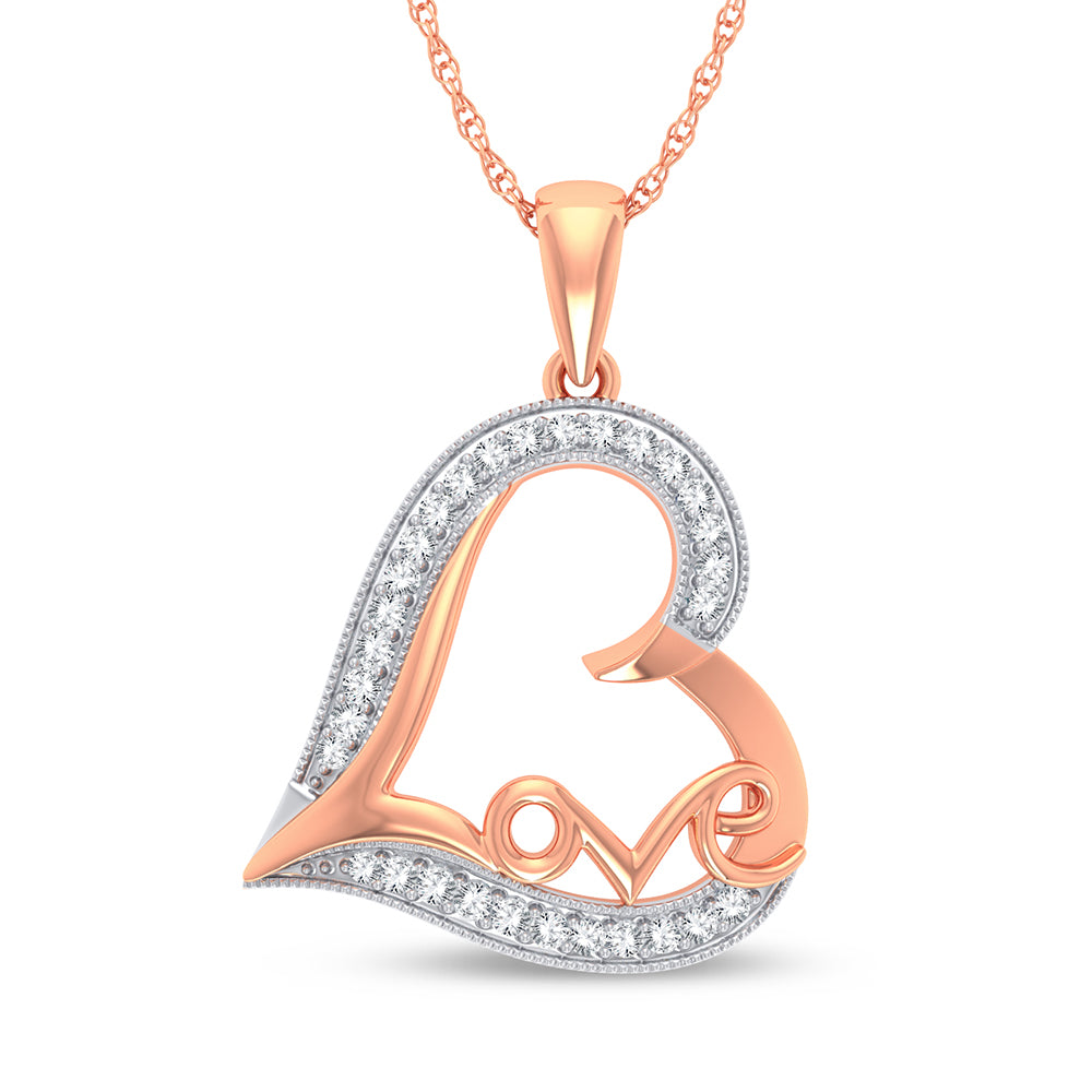 10K Rose Gold 0.20Ct Diamond Pendant