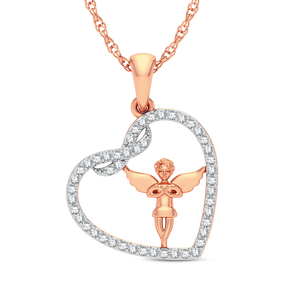 10K Rose Gold 0.20Ct Diamond Pendant