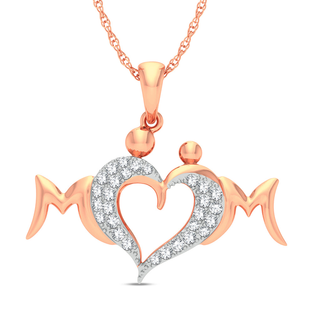 10K Rose Gold 0.17Ct Diamond Pendant