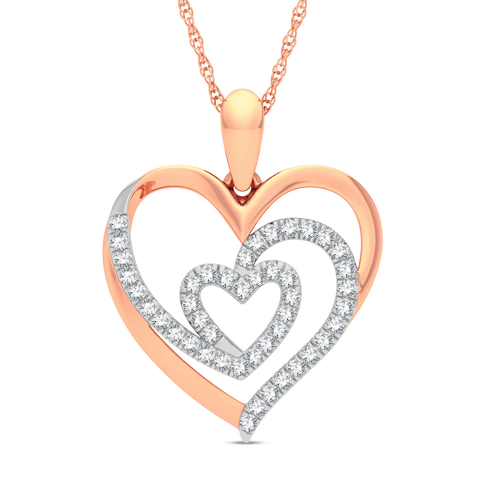 14K Rose Gold 0.13Ct Diamond Pendant