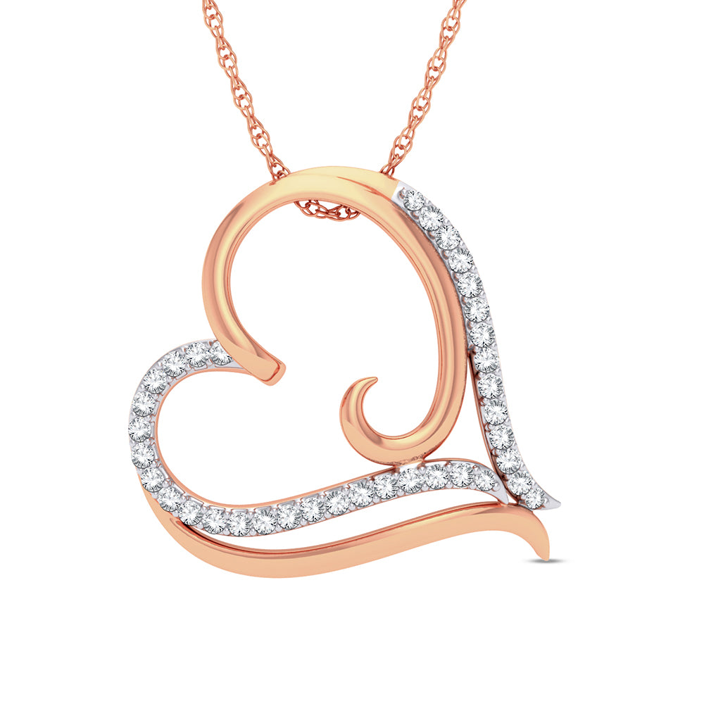 10K Rose Gold 0.20Ct Diamond Pendant