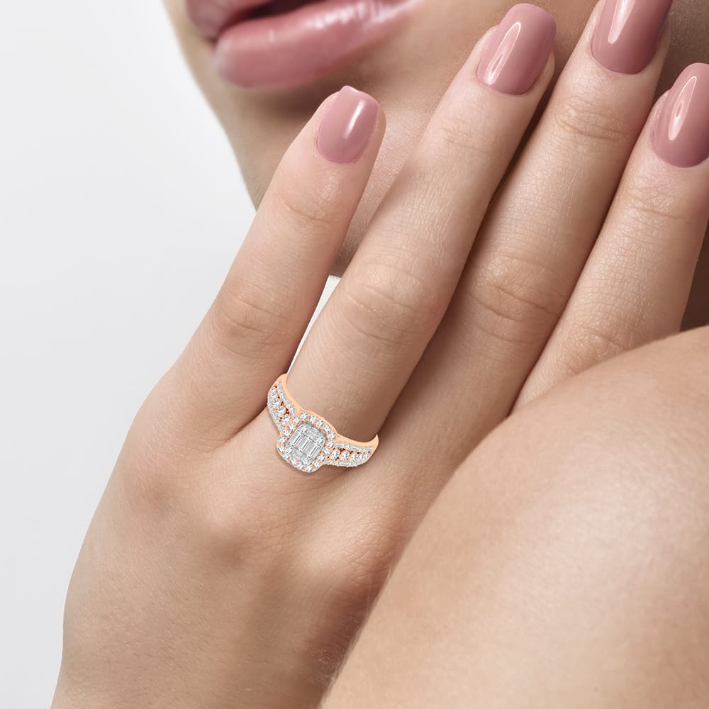 14K Rose Gold 0.75Ct Engagement Ring