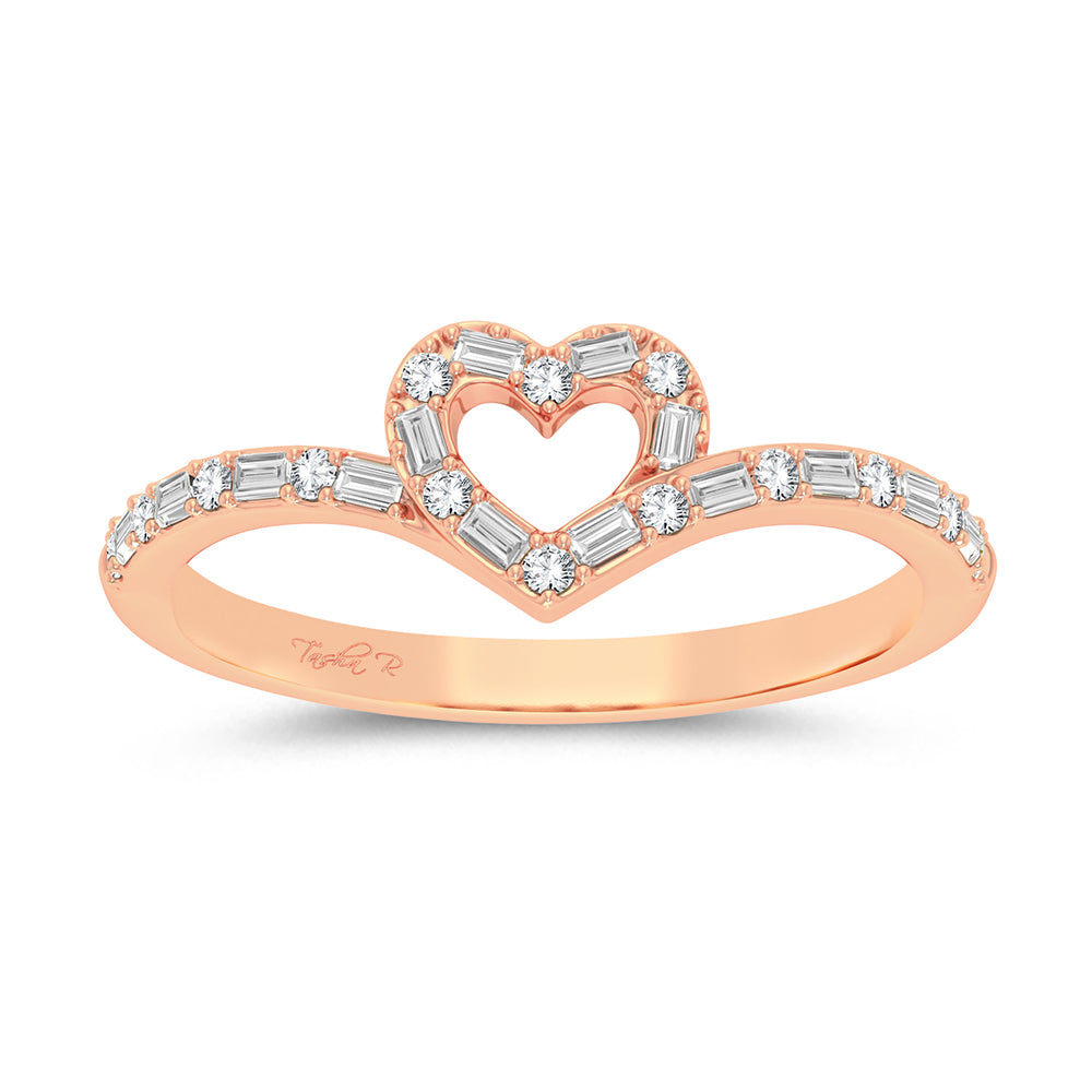 10K Rose Gold 0.17Ct Diamond Ring