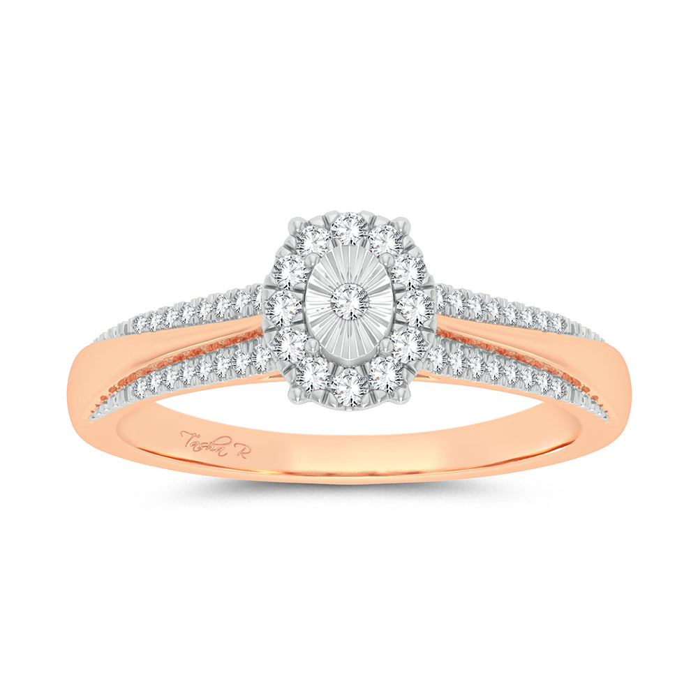 10K Rose Gold 0.15Ct Diamond Ring