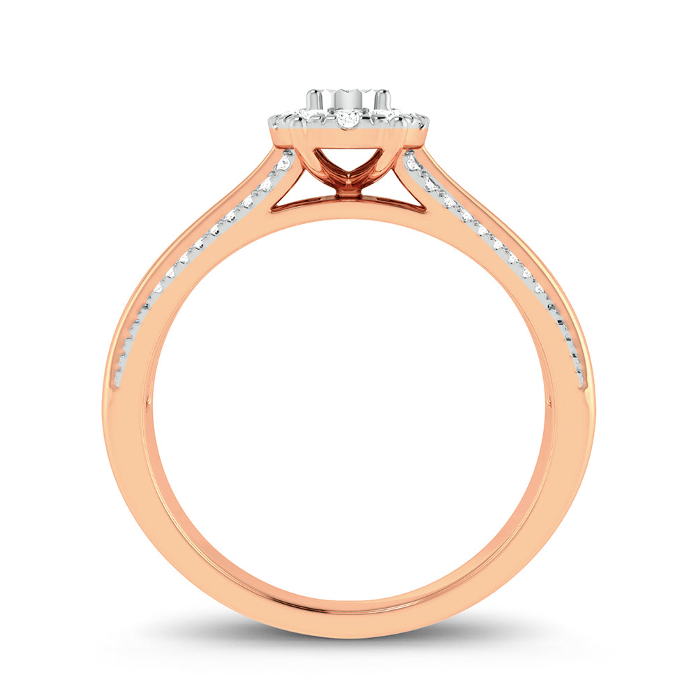 10K Rose Gold 0.15Ct Diamond Ring