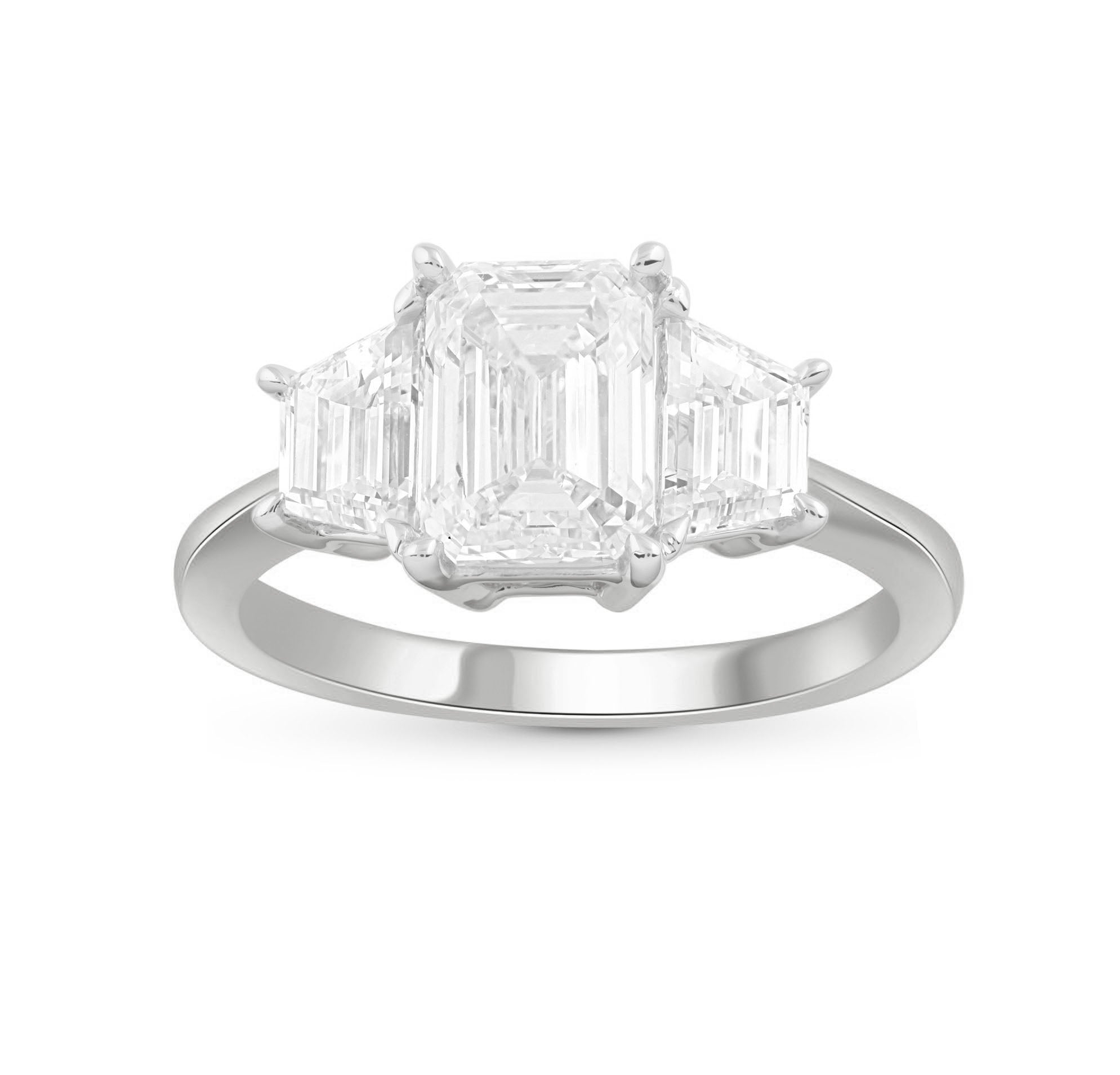 14K White Gold 3.20Ct Lab Grown Diamond Ring