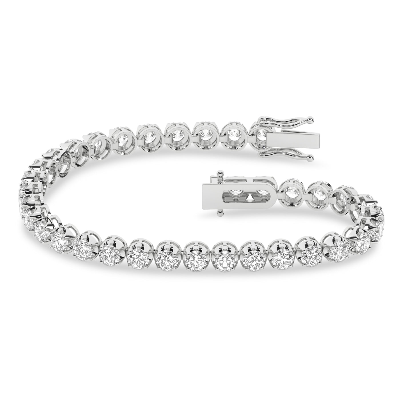 14K White Gold 7.00Ct  Lab Grown Diamond Bracelet