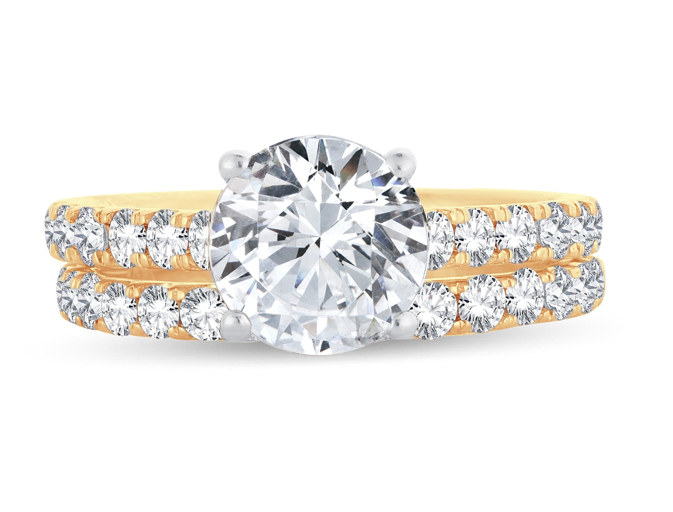 14K Yellow Gold 2.00Ct Certified Lab Grown Diamond Bridal Ring