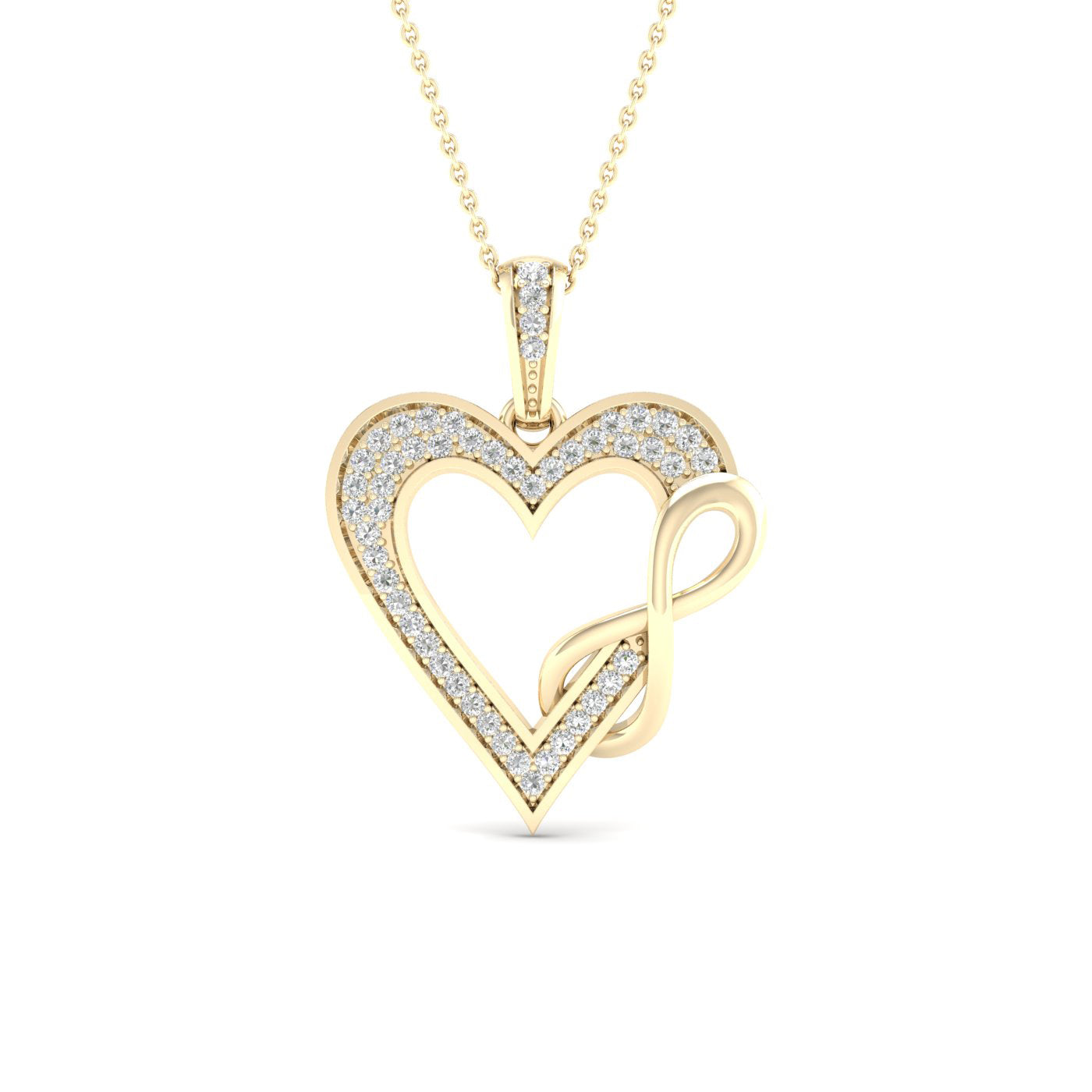 10K Yellow 0.12Ct D-Heart Charm