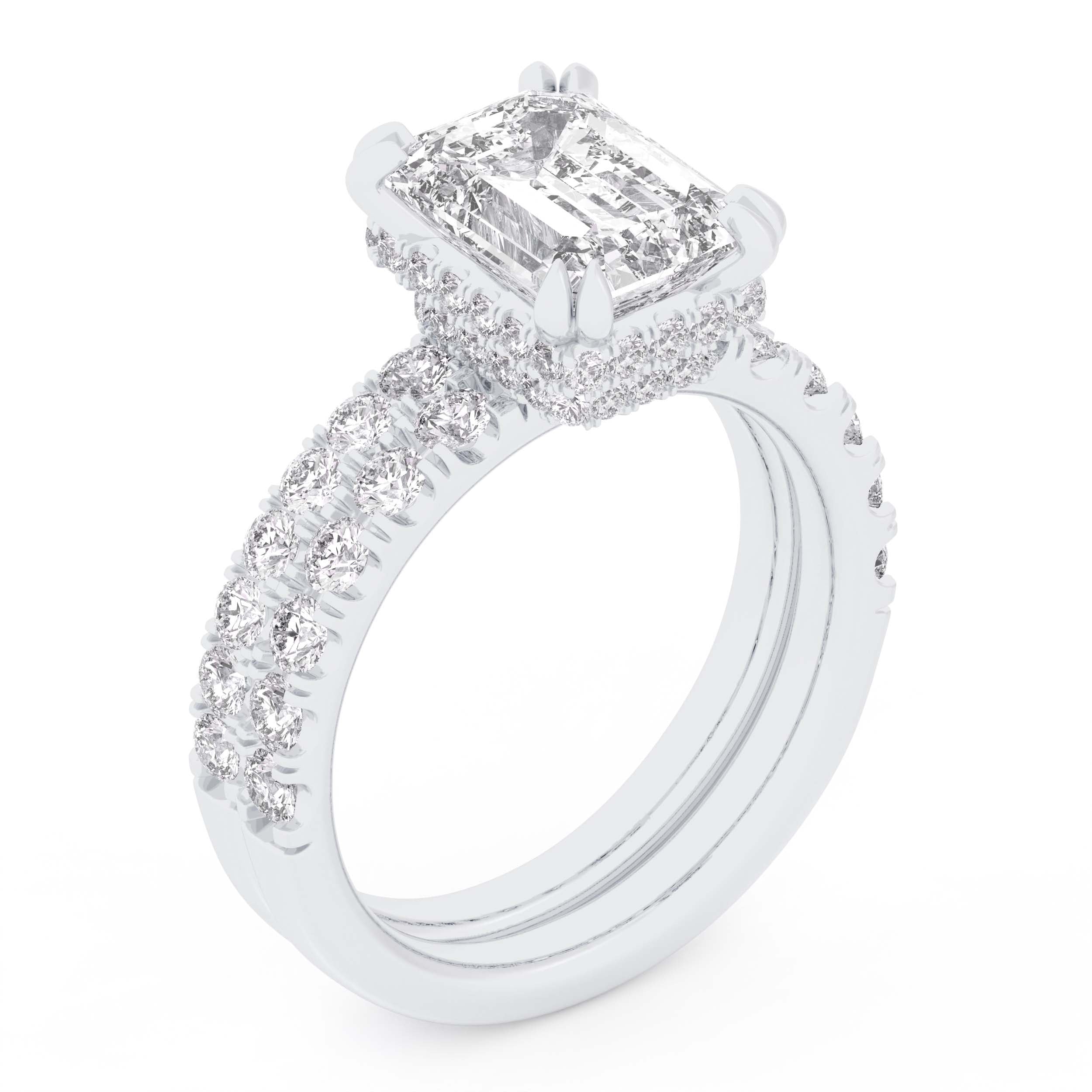 14K White Gold 3.00Ct Lab Grown Diamond Bridal Ring