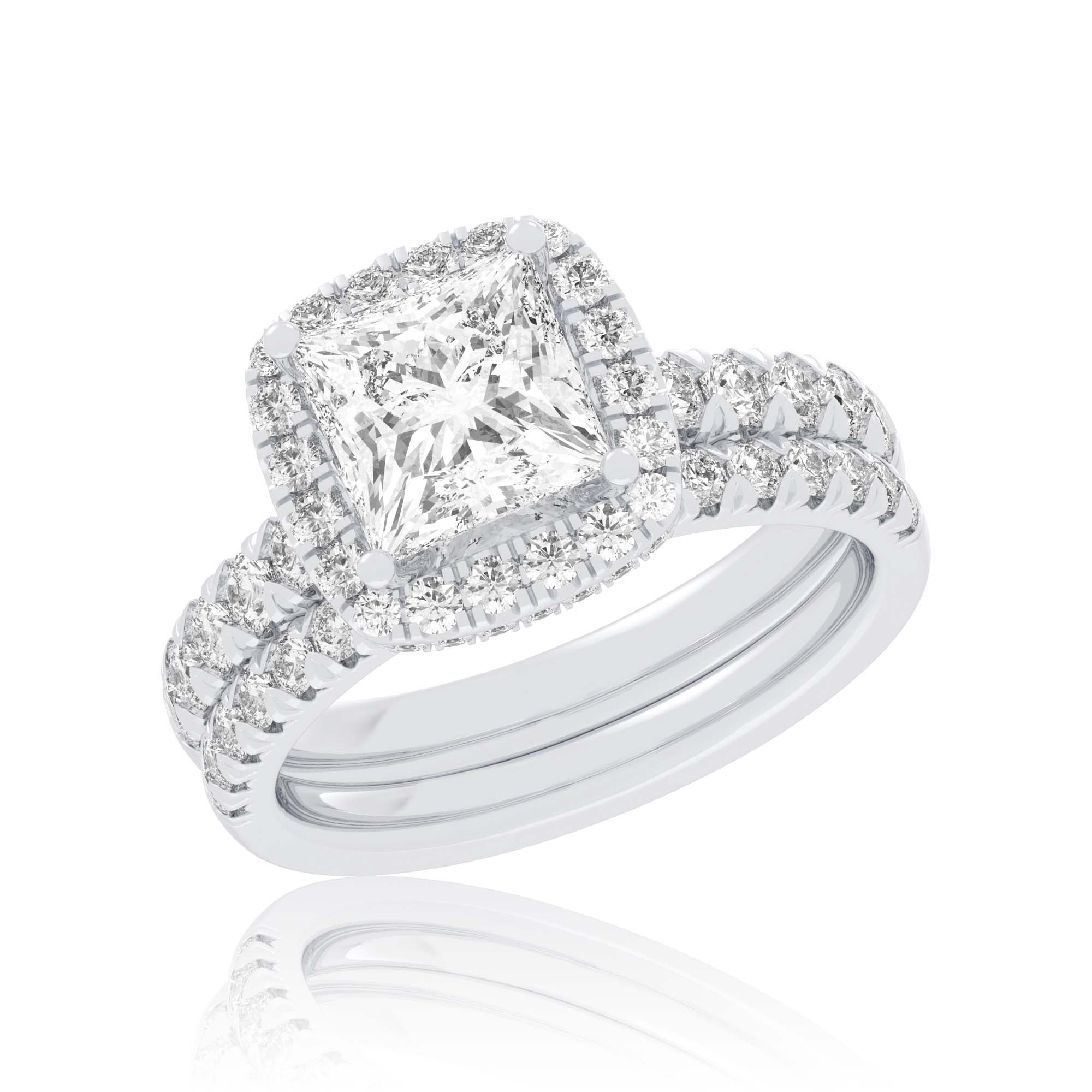 14K White Gold 1.62Ct Certified Lab Grown Bridal Ring