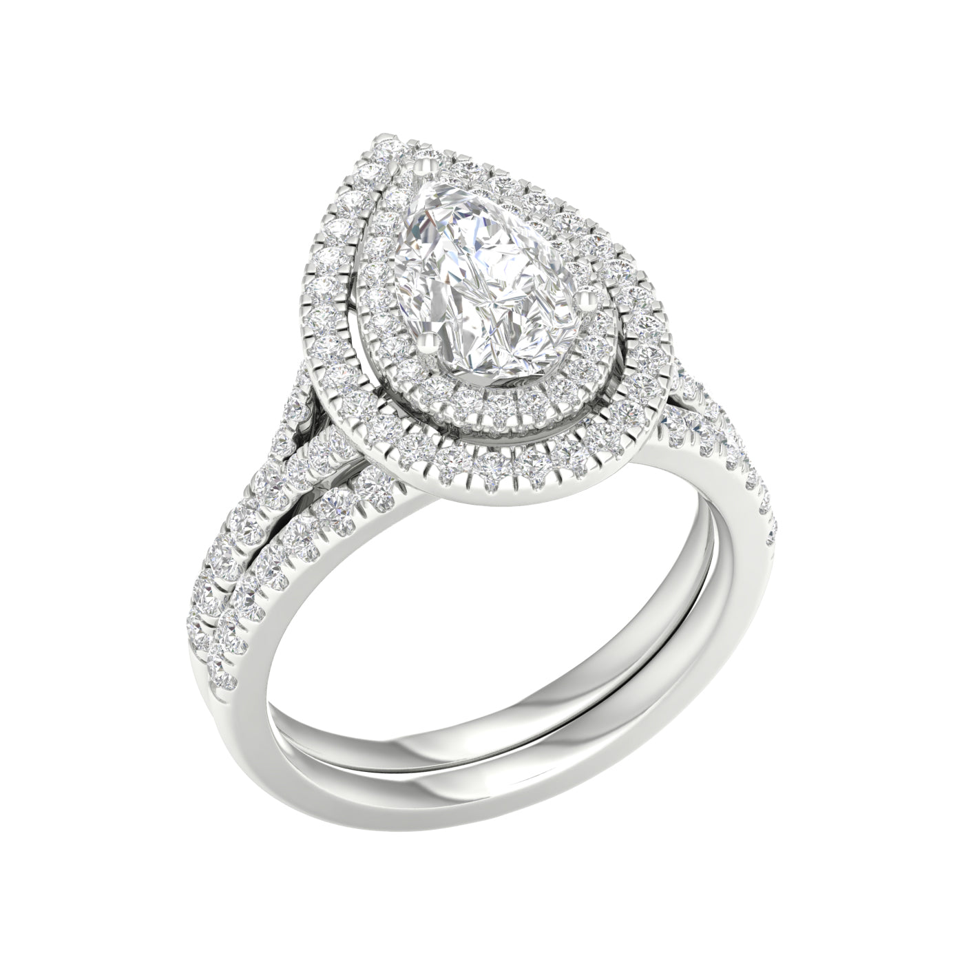 14K White Gold 2.25Ct  Lab Grown Diamond Bridal Ring