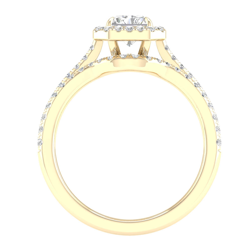 14K Yellow Gold 1.65Ct Lab Grown Bridal Ring