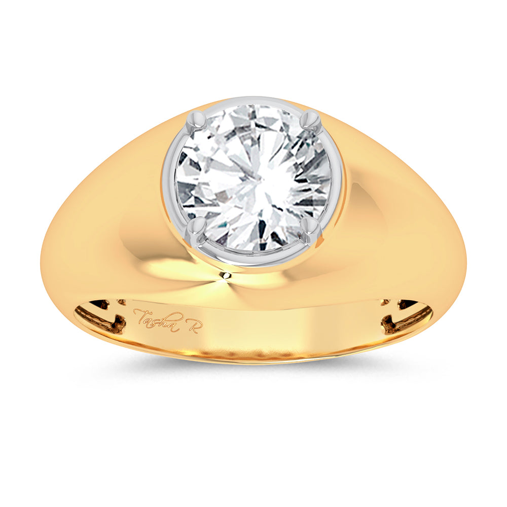 14K Yellow Gold 2.00Ct Certified Lab Grown Mens Ring