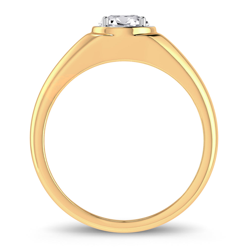 14K Yellow Gold 1.00Ct Lab Grown Diamond Mens Ring