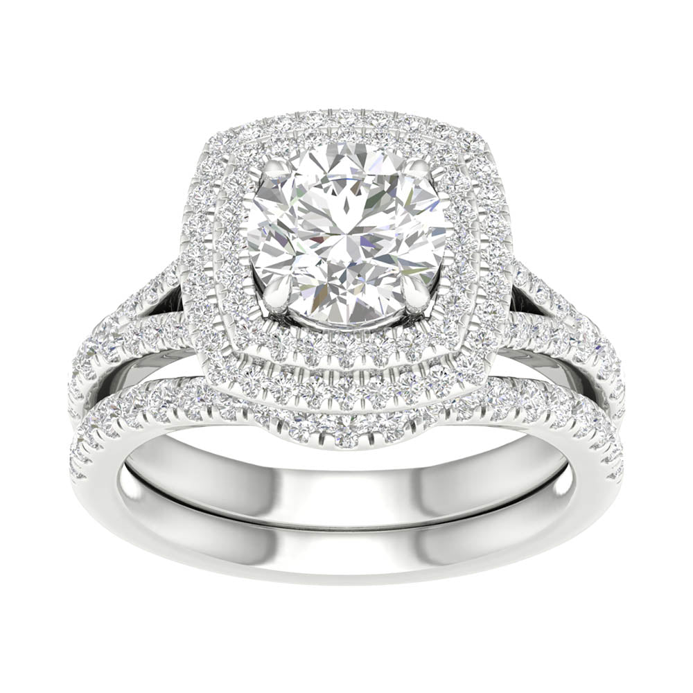 14K White Gold 2.25Ct  Lab Grown Diamond Bridal Ring