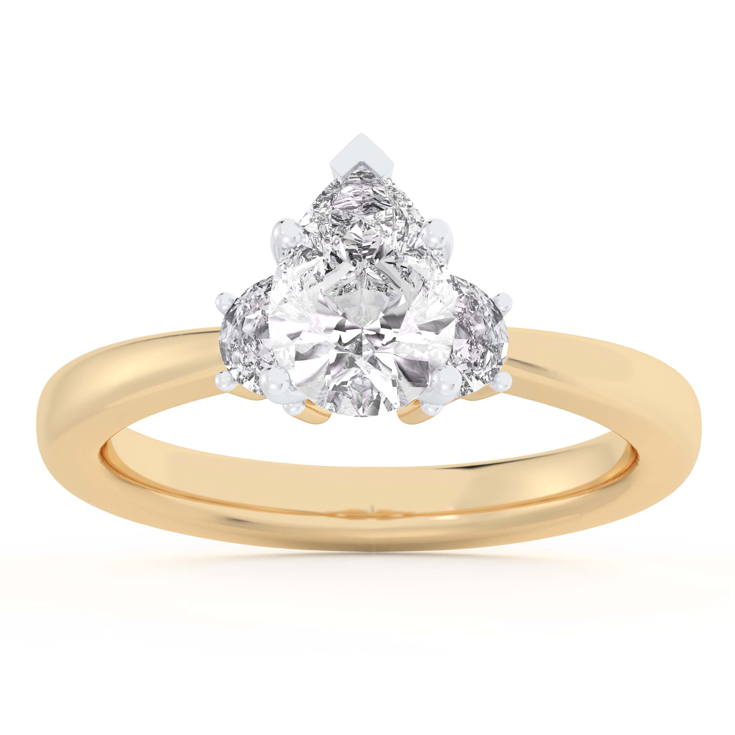 14K Yellow Gold 1.25Ct Lab Grown Engagement Ring