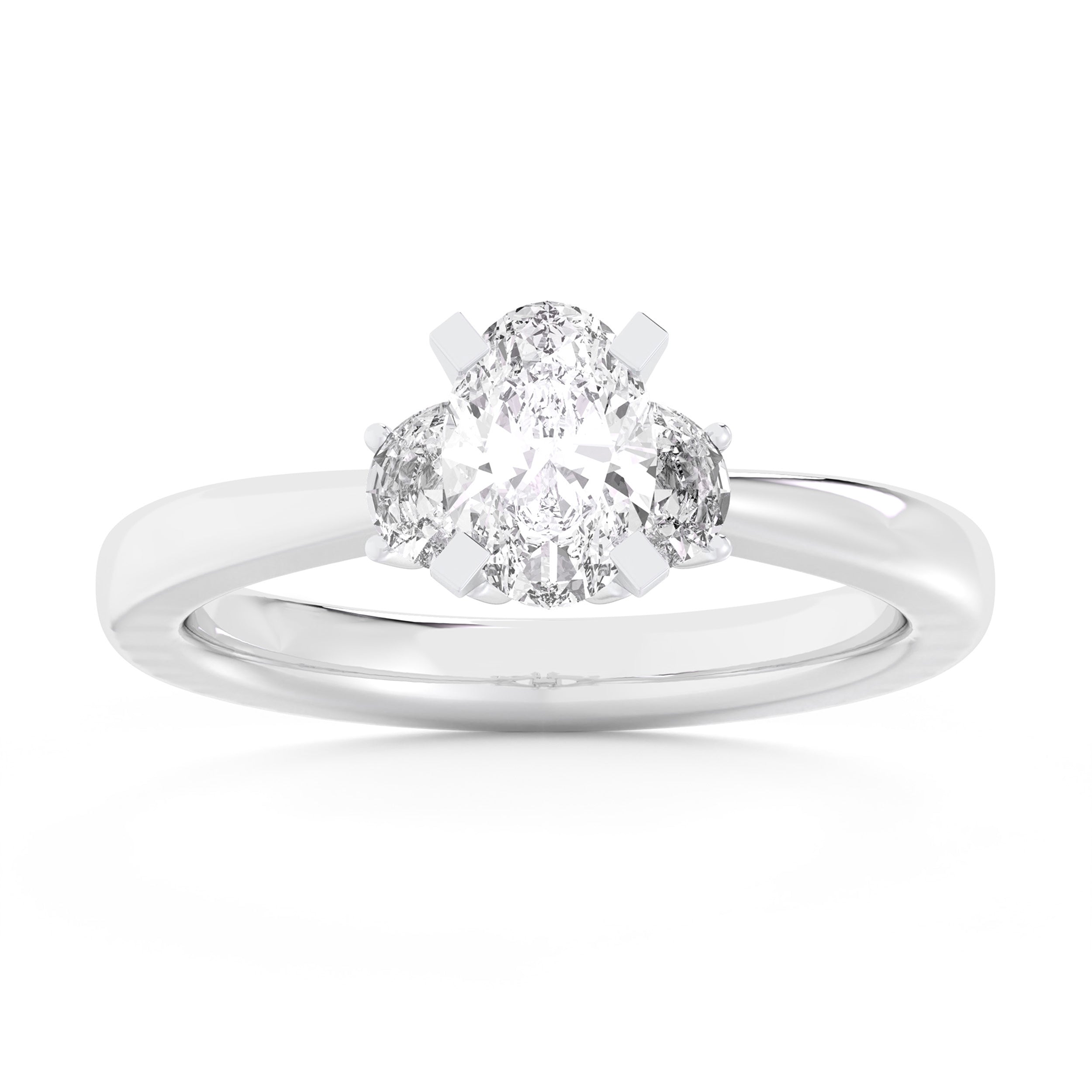 14K White Gold 3.51Ct Lab Grown Enagement Ring