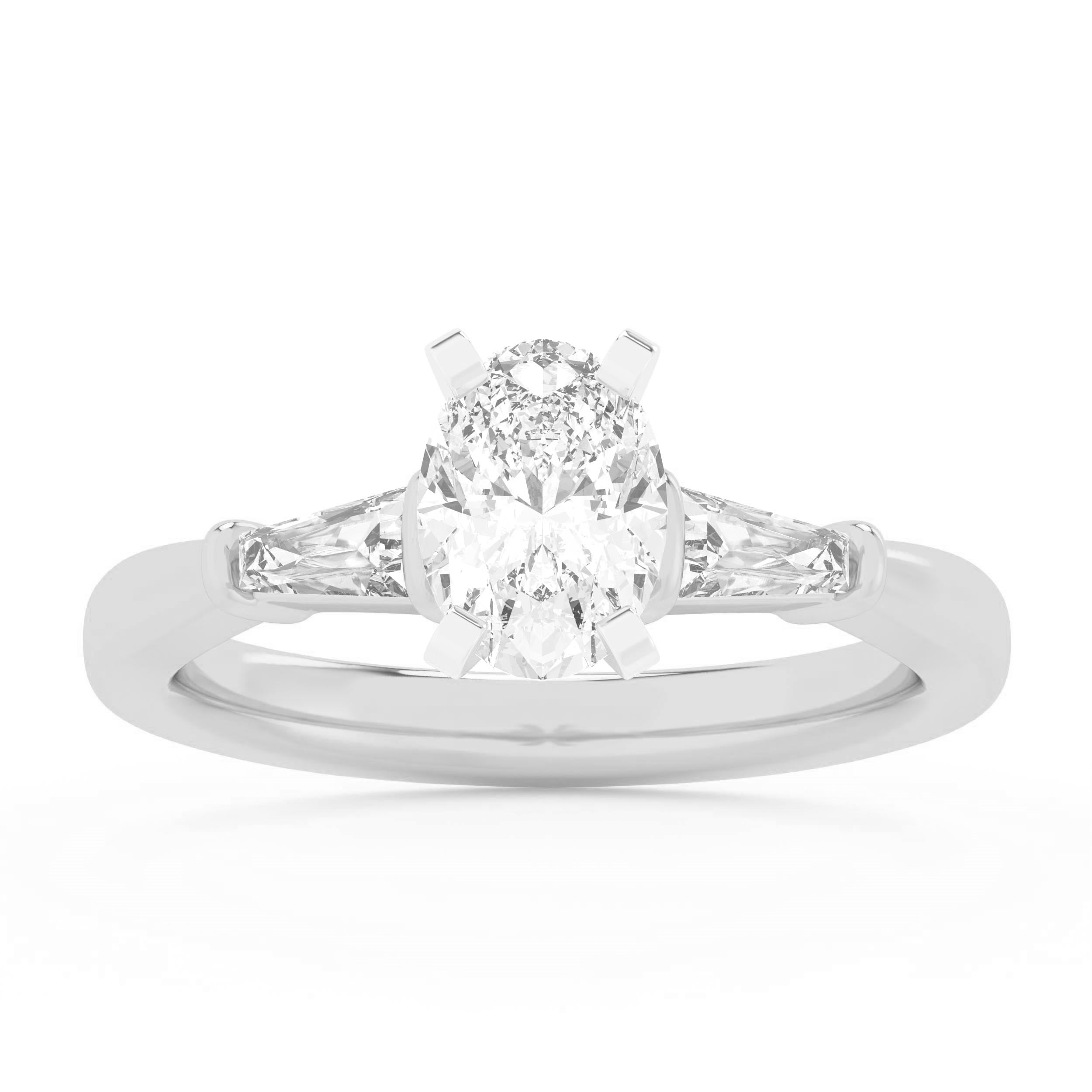 14K White Gold 2.61Ct Lab Lab Grown Diamond Ring