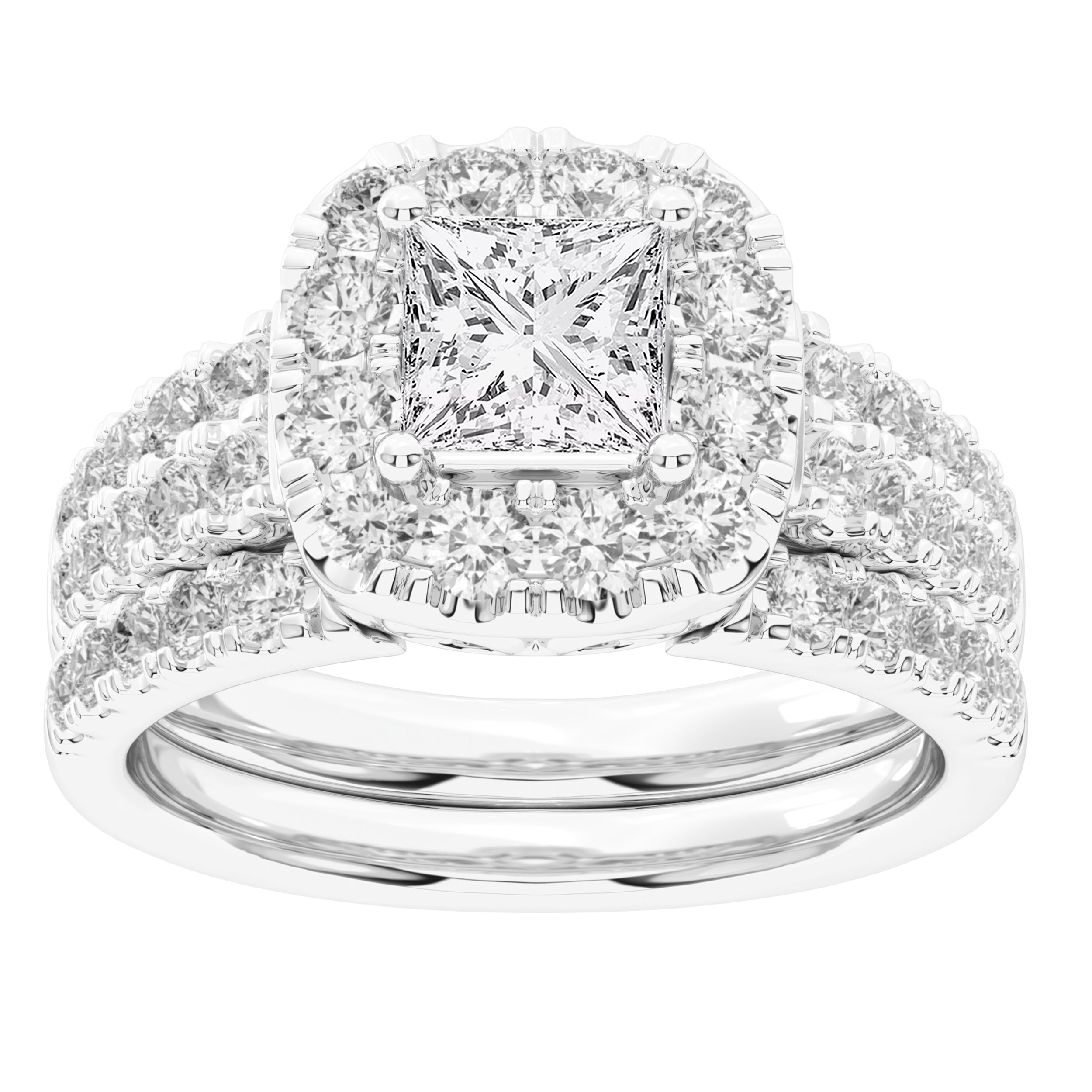 14K White Gold 2.00Ct Certified Lab Grown Bridal Ring