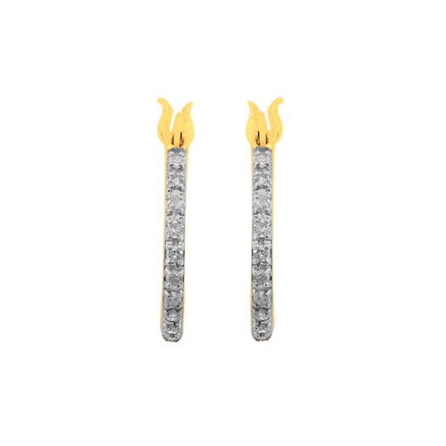 10K Yellow 0.10Ct D-Earrings Hoops