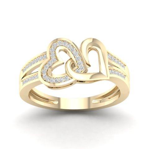 10K Yellow 0.15Ct D-Ladies Ring Heart