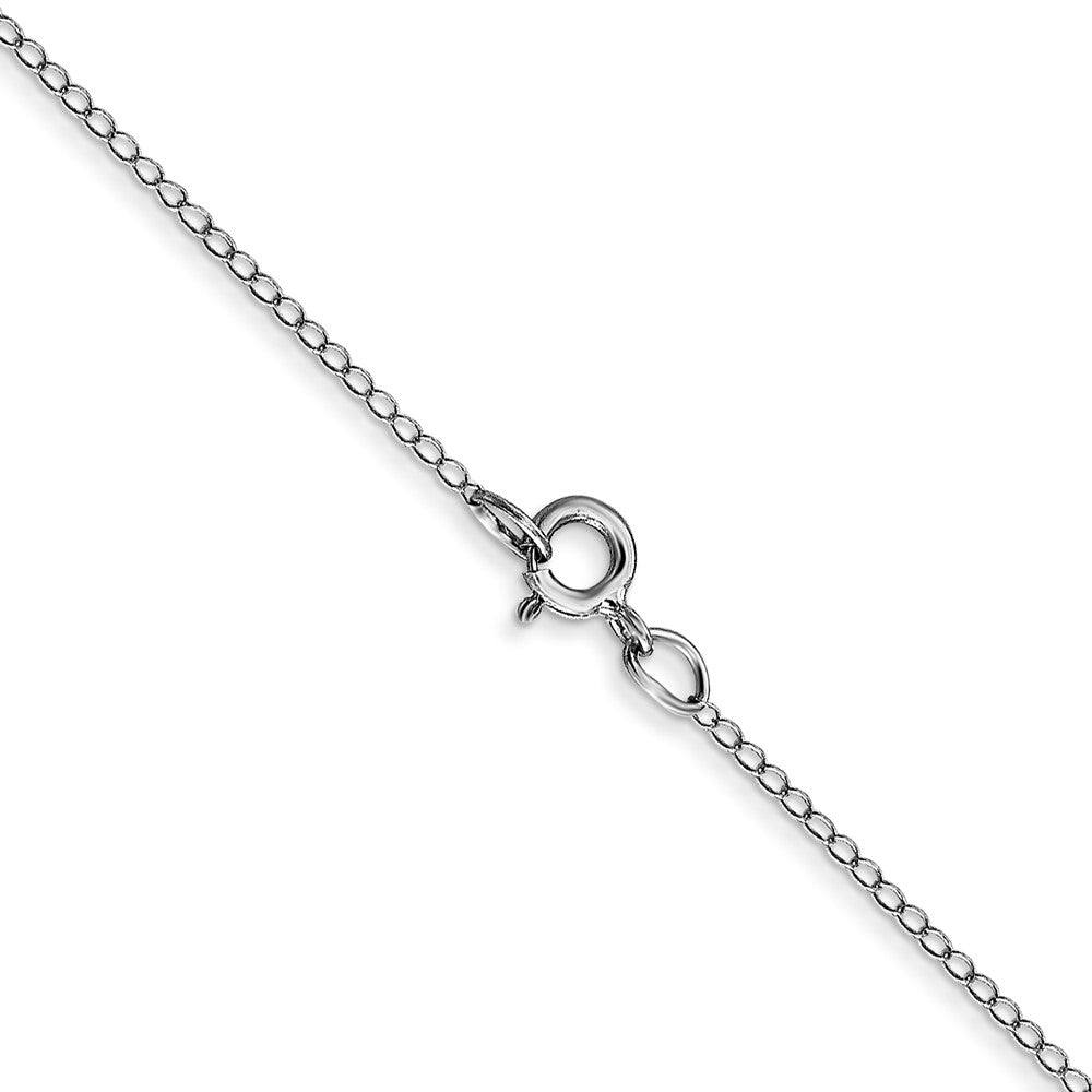 14K White Gold 20 inch Carded .42mm Curb with Spring Ring Clasp Chain